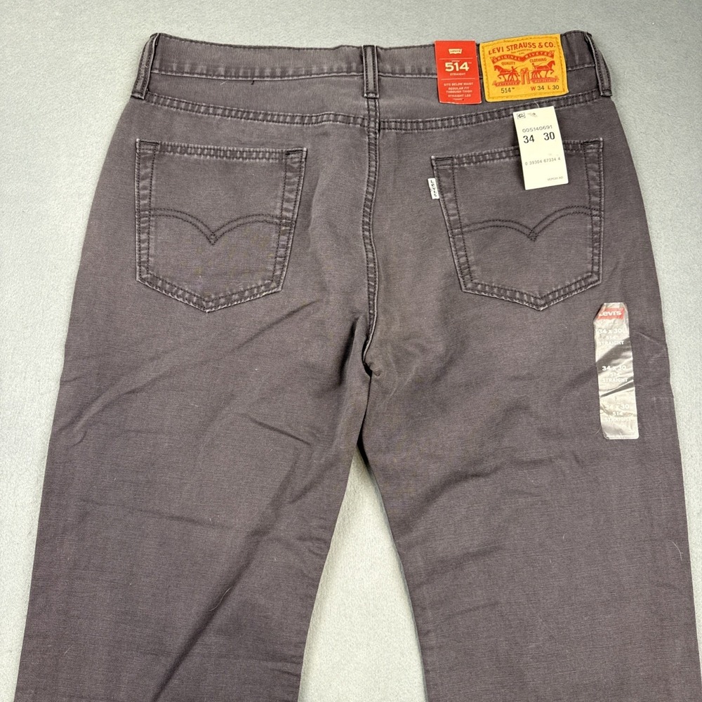Levi's JEANS 514 MENS 34/30 Straight Fit Denim Pants BLACK/GRAY NEW
